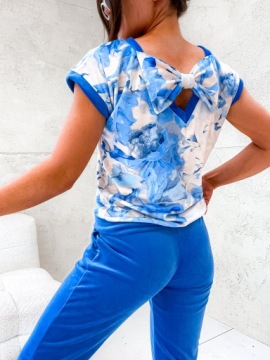 ЖЕНСКИЙ ВЕЛЮРОВЫЙ КОМПЛЕКТ СПОРТИВНЫЙ КОСТЮМ БЛУЗКА С ПРИНТОМ ЦВЕТ ЦВЕТЫ РАЗМЕРЫ