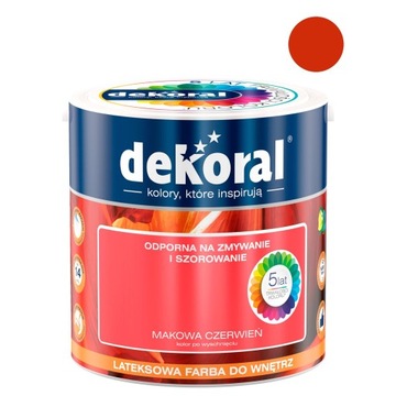 FARBA LATEKSOWA DEKORAL MAKOWA CZERWIEŃ 5L