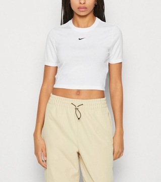 T-shirt basic damski slim fit NIKE biały XS
