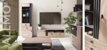 Стол ALLMO 9 с ящиком и планками 120 см - дуб эстана + антрацит