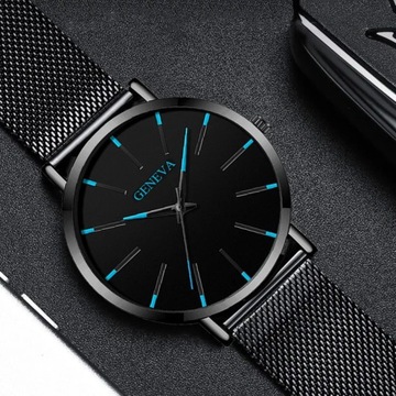 МУЖСКИЕ НАРУЧНЫЕ ЧАСЫ СО СТРЕЛКАМИ, ЧЕРНЫЕ, ЭЛЕГАНТНЫЕ, МИНИМАЛИСТИЧНЫЕ