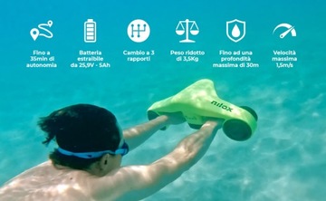 Самокат Nilox Acqua, желтый подводный