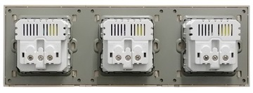 СТЕКЛЯННАЯ РОЗЕТКА СО ШТЫРЬКОМ ТРОЙНАЯ РОЗЕТКА С 2 USB