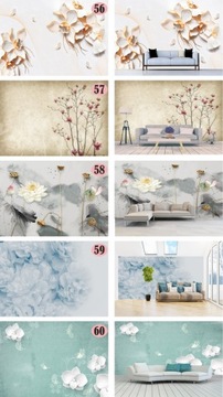 ФОТО ОБОИ 3D ГРАФИКА ЦВЕТЫ ЛИСТЬЯ ЖИВОПИСЬ