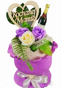 Подарок МАМЕ - букет махровых мыльных роз ко Дню МАТЕРИ.