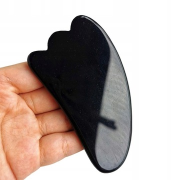 MASAŻER JADEITOWY DO TWARZY CZARNY PŁYTKA GUA SHA
