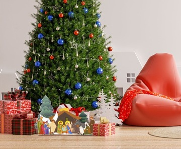 KOLOROWA SZOPKA BOŻONARODZENIOWA STAJENKA + POSTACIE FIGURKI Składana V12