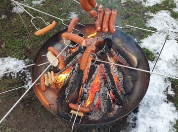 WO Палочки, палочки-вилки, 100 см, нержавеющая сталь для камина