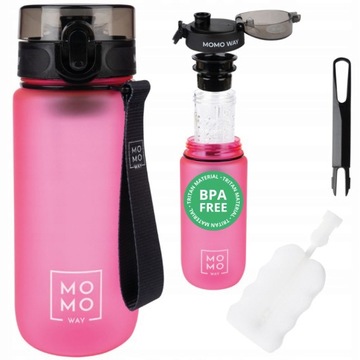 butelka z miarką momo way bidon na wodę z ustnikiem bpa free tritan 600ml