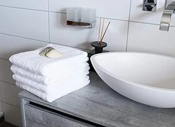 ZOLLNER Полотенца для отелей, 4 шт., белые, 50x100 см,