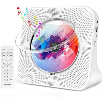 БЕЛЫЙ ПОРТАТИВНЫЙ CD-ПЛЕЕР ВСТРОЕННЫЙ СТЕРЕОДИНАМИК 189X189X69MM