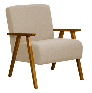 Fotel tapicerowany w stylu PRL Comfort wybór tkanin i stolarki, LISEK