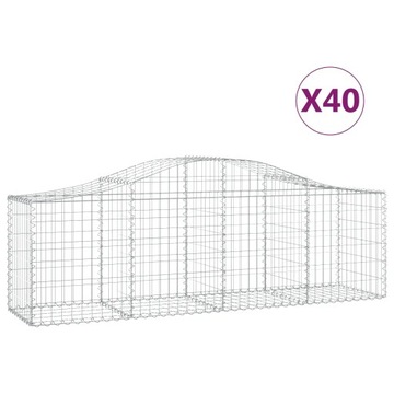 Габионные корзины, 40 шт, 200х50х60/80 см, оцинкованные