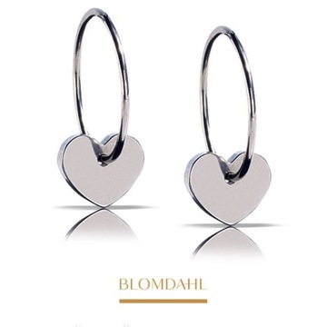 BLOMDAHL KOLCZYKI HIPOALERGICZNE PENDANT HEART 8 mm
