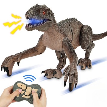 ZDALNIE STEROWANY VELOCIRAPTOR Z MIGAJĄCYMI ŚWIATEŁKAMI LED