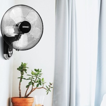 Duronic FN55 BK Настенный вентилятор с дистанционным управлением, 60 Вт, колебательный режим, черный