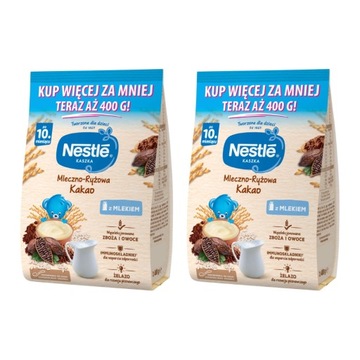 Kaszka Nestlé mleczno-ryżowa kakao po 10. miesiącu 2x 400 g