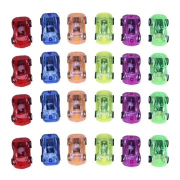 24 szt. Mini samochody zabawkowe z napędem pull back przezroczysty Push