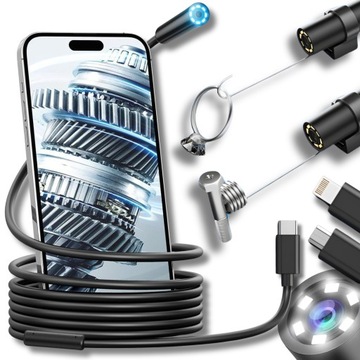 ИНСПЕКЦИОННАЯ КАМЕРА DUO ЭНДОСКОП ДВЕ КАМЕРЫ 3M 6LEDWIFI для iPhone И ANDROID