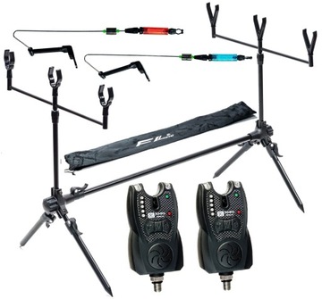 Подставка для карповых удочек, 2 сигнализатора, 2 свингера