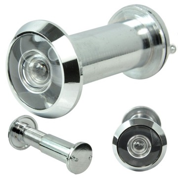 WIZJER DRZWIOWY DO DRZWI JUDASZ fi 16 mm 40-70 MOSIĘŻNY CHROM CHROMOWANY