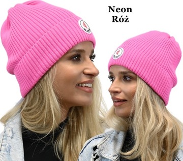 Модная женская осенняя шапка Neon Pink n1