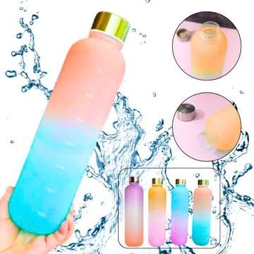 БУТЫЛКА ДЛЯ ВОДЫ СПОРТИВНАЯ БУТЫЛКА С МЕРКОЙ ДЛЯ ФИТНЕС-ЗАЛОВ 1Л