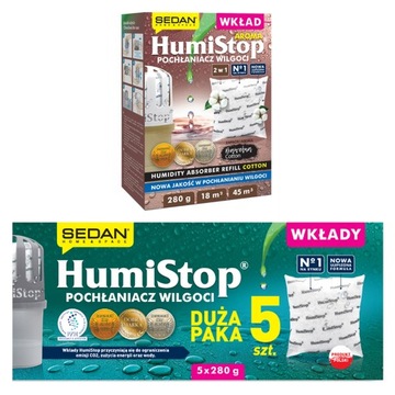 HUMISTOP > WKŁAD ZAPAS DO POCHŁANIACZA WILGOCI STANDARD + BAWEŁNA X 6