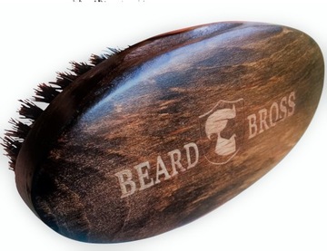 Щетка для бороды BEARD BROSS, щетина кабана, древесина бука, с маслом, мешочек