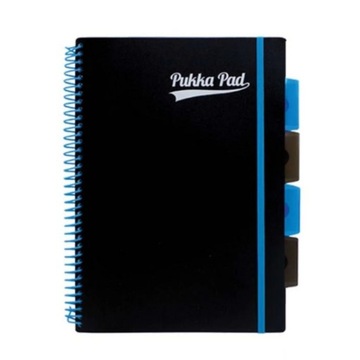 KOŁOZESZYT PUKKA PAD NEON Black B5 Niebieski Kratka