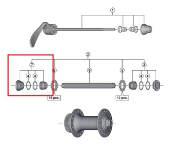 Передний конус Shimano HB-RM66 M3050 левый Y2U898030