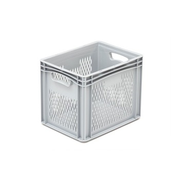 Skrzynka transportowa basicline 40x30x32 ażurowa szara magazynowa
