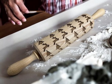 Рождественское деревянное печенье. Структурные рождественские узоры оленя