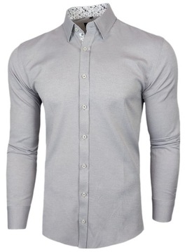 Koszula Męska Di Selentino szara SLIM FIT 100% Bawełna 39 / M