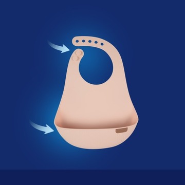 Śliniak silikonowy LOVI Nude z kieszonką