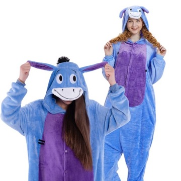 Piżama Onesie Kigurumi Kostium Przebranie Osiołek Kłapouchy S: 145-155cm