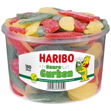 HARIBO ЖЕЛЕ ИЗ КИСЛЫХ ОГРУГОВ ГУРКЕН САУРЕ 150 ШТ DE