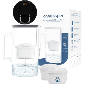 Dzbanek filtrujący Wessper FutureFlow Aquamax LED 3l + 3x Filtr do wody