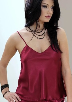 Top Satynowy Karen M (38) bordowy