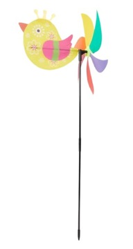 Wiatrak do ogrodu żółty Ptak 95 cm 38 cm
