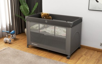 Дорожная кроватка детская двухъярусная складная Tulano Dream 40 Grey