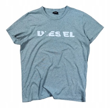 Koszulka T-shirt DIESEL Męska Szara Slim L