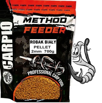 Pellet 2mm do MetodY Feeder BIAŁY ROBAK 700g Wrocław