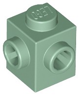 10 szt 26604 Sand green Brick 1x1 2 Studs Adjacent