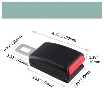 PRZEDŁUŻACZ PASA BEZPIECZEŃSTWA ADAPTER PRZEDŁUŻKA PRZELOTKA KLAMRA 2 SZTUK