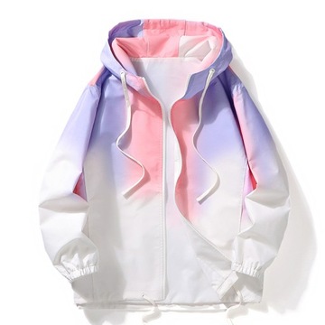 2023 Summer Rainbow Jacket Men Hooded Windbreaker