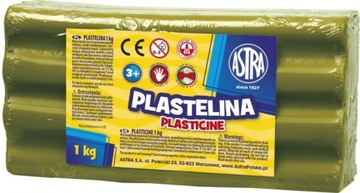 PLASTELINA ASTRA 1KG DLA DZIECI OLIWKOWA MIĘKKA