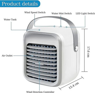 КОМНАТНЫЙ КОНДИЦИОНЕР, ВЕНТИЛЯТОР, СВЕТОДИОДНЫЙ ВЕНТИЛЯТОР, USB С ИСПАРИТЕЛЬНЫМ ОХЛАДИТЕЛЕМ