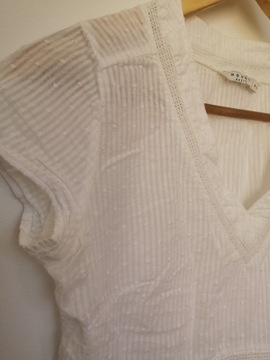 Bluzka biała koszulka letnia House basic XS delikatna elegancja