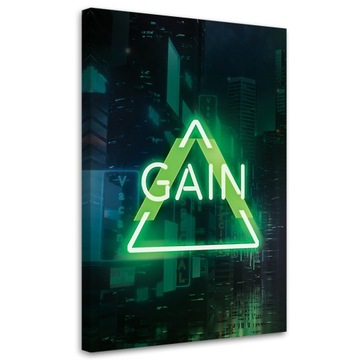 OBRAZ DLA GRACZA Zielony napis GAIN 80x120